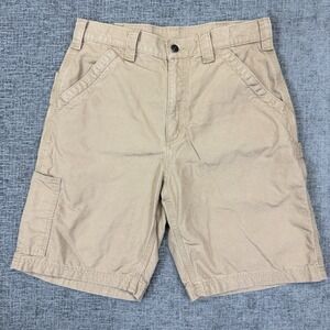 Carhartt Shorts Mens 32 Work Utility Carpenter Pockets‎ Canvas B147 DKH Khaki